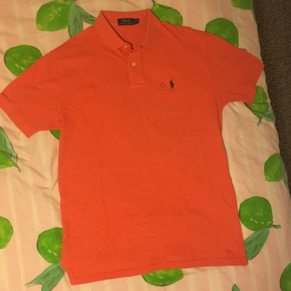Men's orange polo new without tags