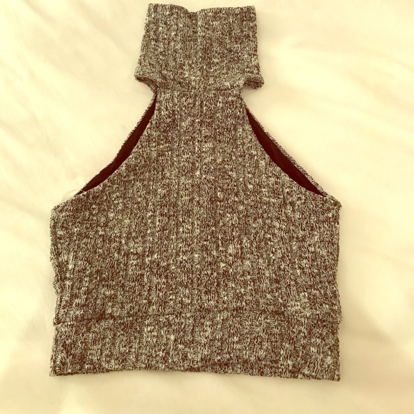 Naked Wardrobe Grey Turtleneck Crop Top - Picture 2 of 2