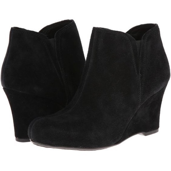 Born Shoes - Black Suede Wedge Boots