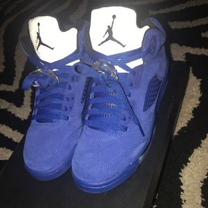 Blue Suede Air Jordan Retro 5 6.5y