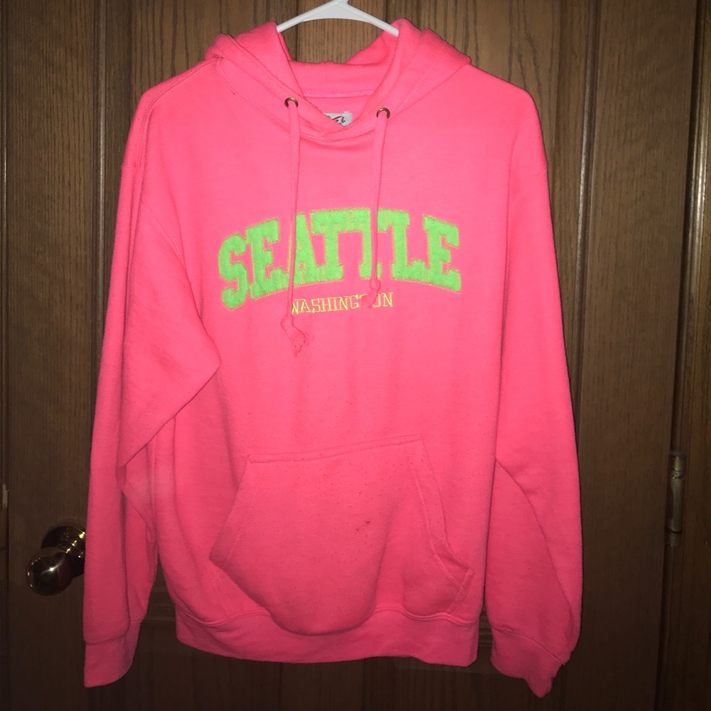 Hot pink Seattle Washington hoodie
