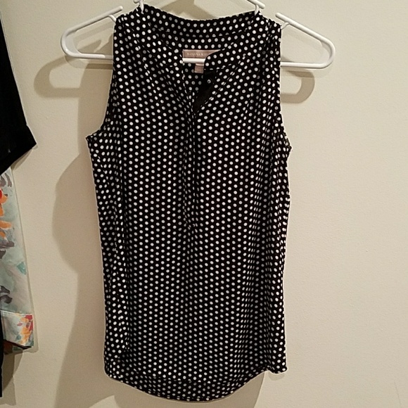 *LAST CHANCE* BR Black and white polka dot sleeveless blouse - Picture 1 of 5