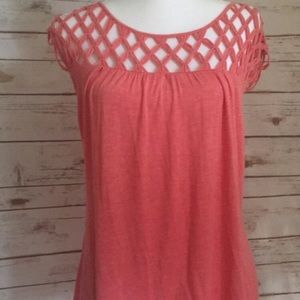 Coral Anthropologie blouse Coral Anthropologie blouse