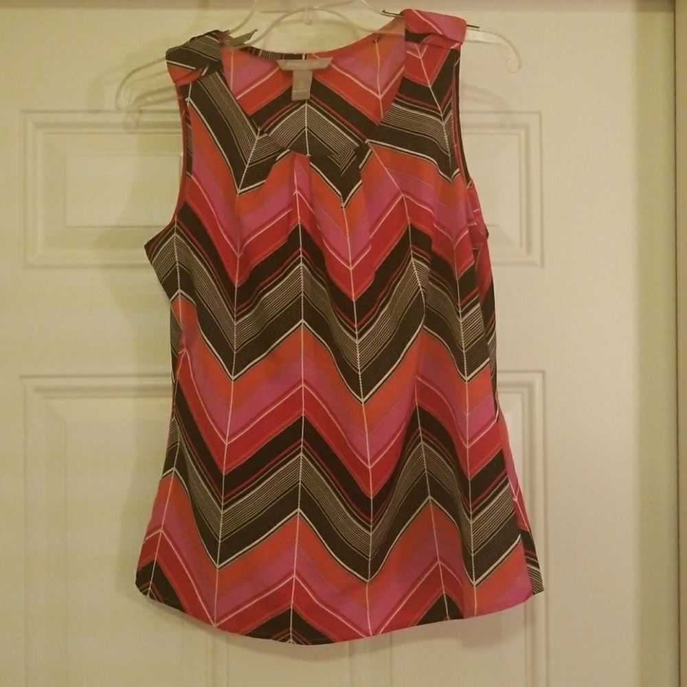 Banana Republic Pintuck Chevron Top