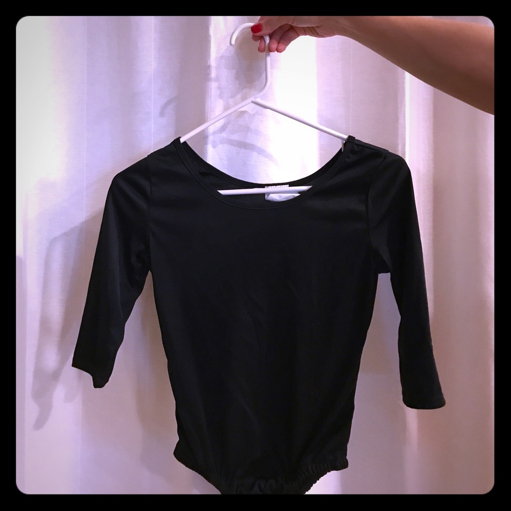 Black dance/gymnastics leotard