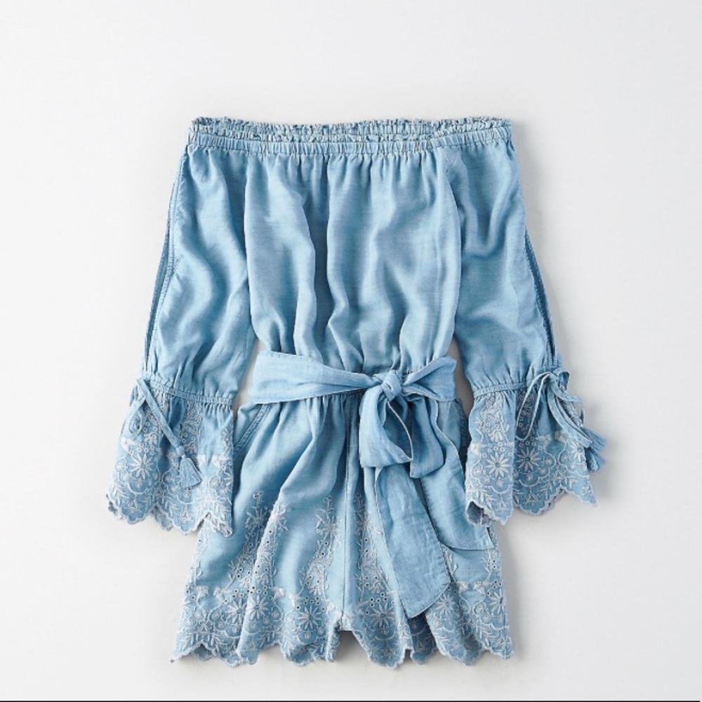 🔥New Off the Shoulder Jean Romper