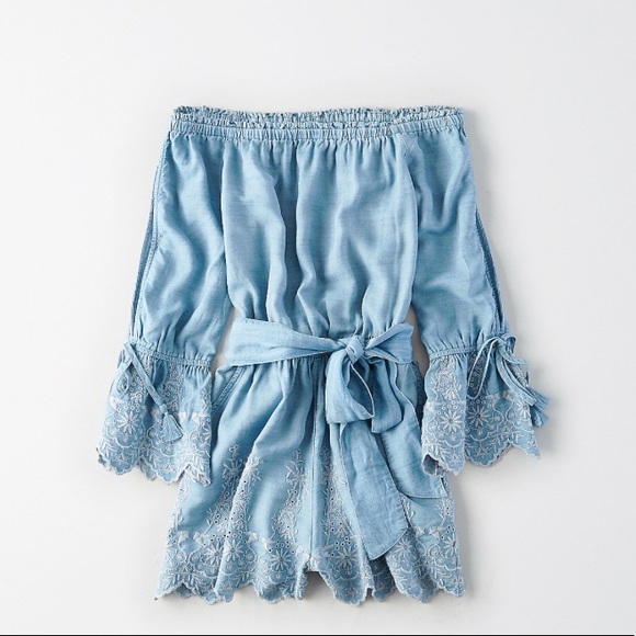 american eagle denim romper