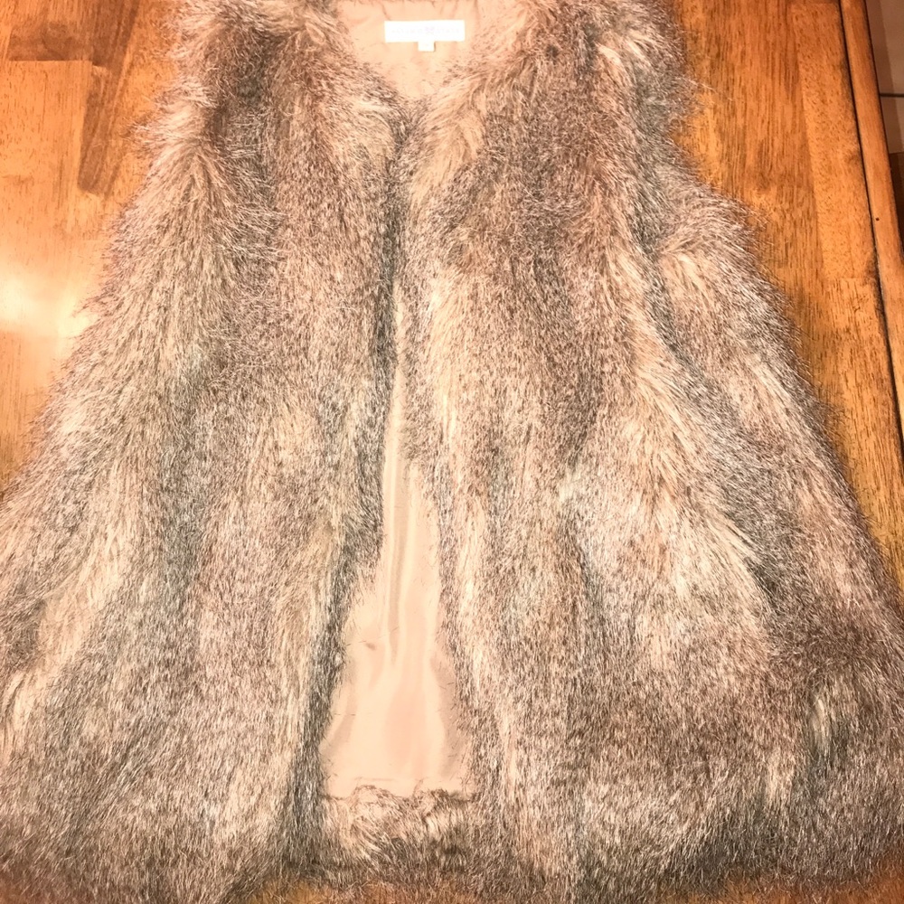 Tan faux fur vest