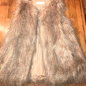 Tan faux fur vest