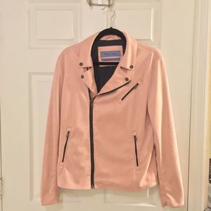 Zara pink suede biker jacket