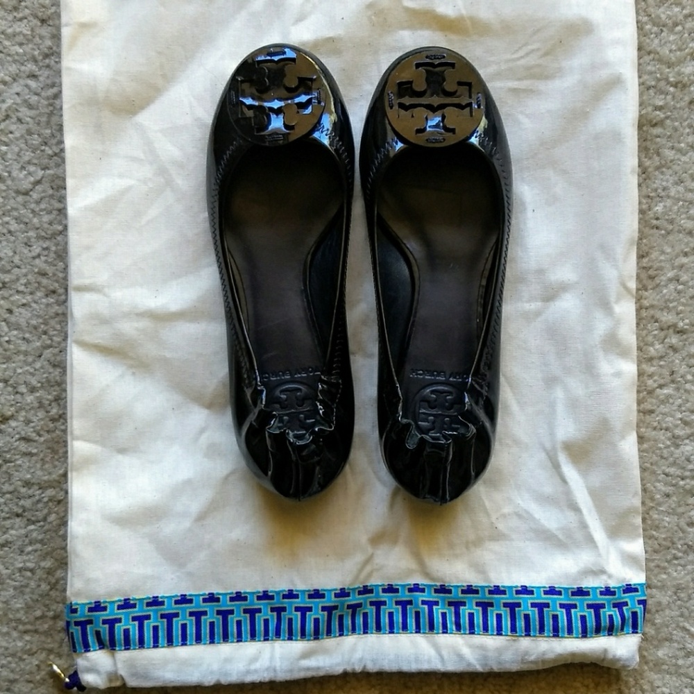 HP 3x! 🎉 Tory Burch Patent Leather Reva Flats