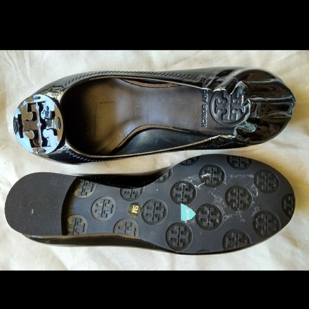 HP 3x! 🎉 Tory Burch Patent Leather Reva Flats - Picture 3 of 5