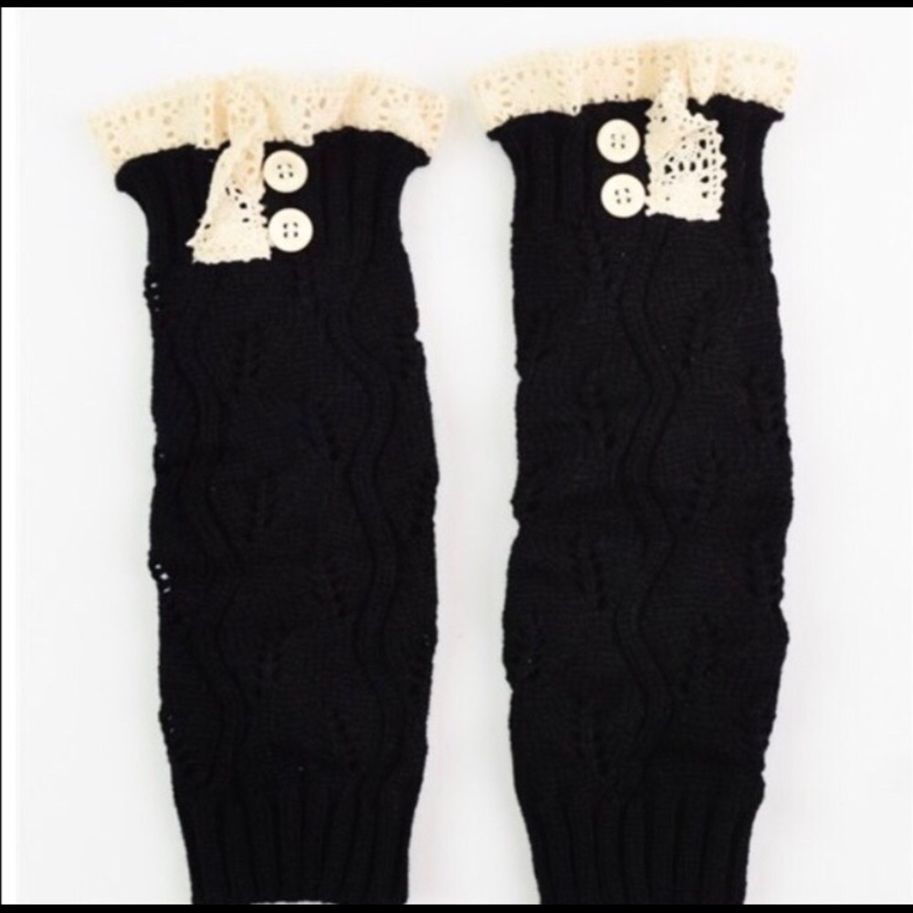 Black Crochet Leg Leg Warmer/Boot Sock