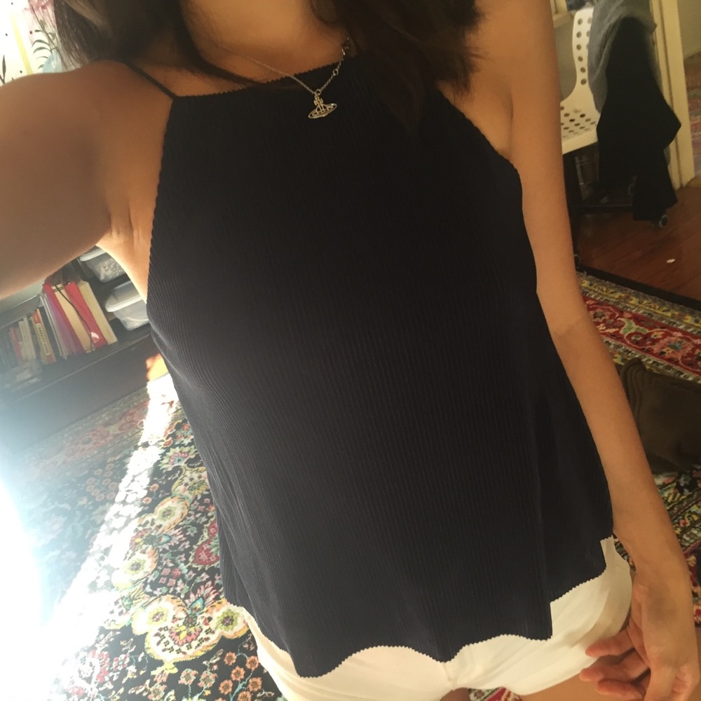 dark blue tank top