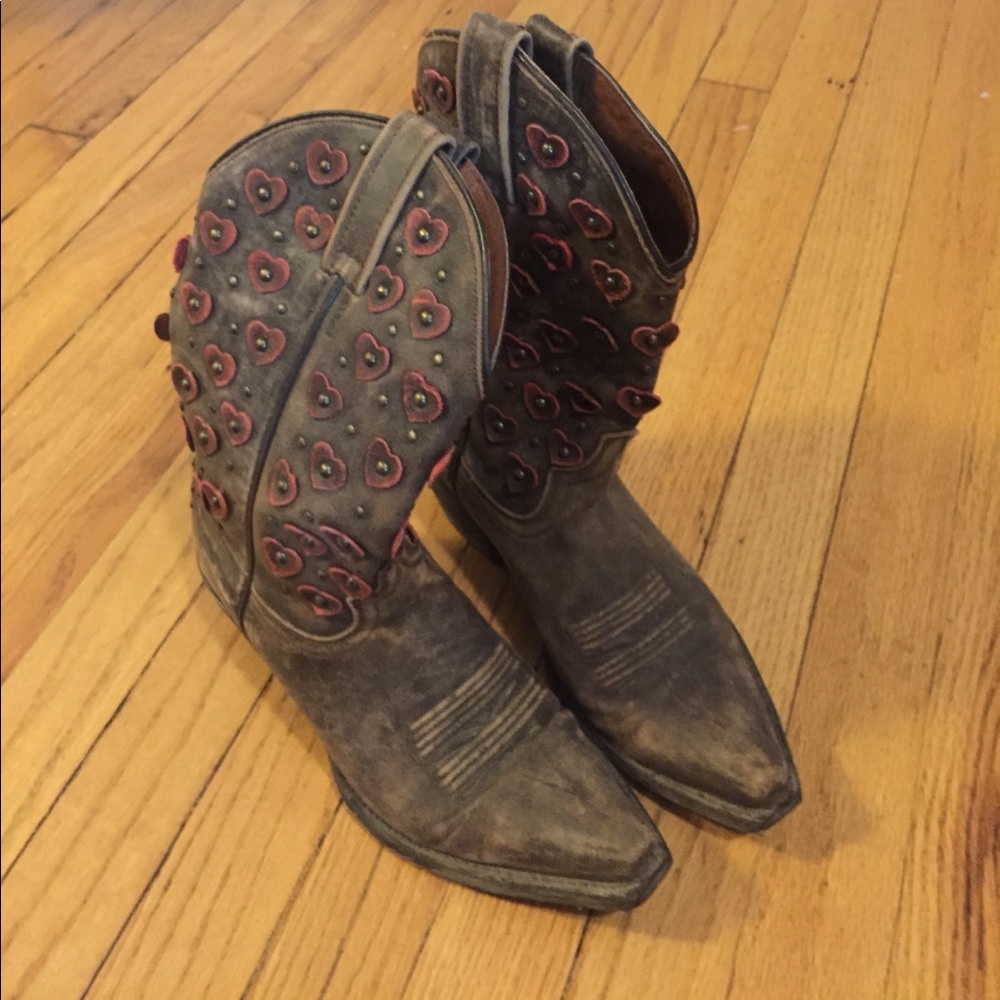 Distressed Heart Cowboy Boots.
