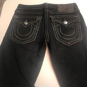 Men Black Wax True Religion Jeans