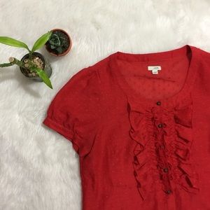 Odille Red Ruffle Blouse Odille Red Ruffle Blouse