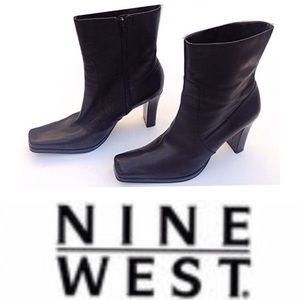 Nne West, Chunky Heel Platform Leather Ankle Boots Nne West, Chunky Heel Platform Leather Ankle Boots