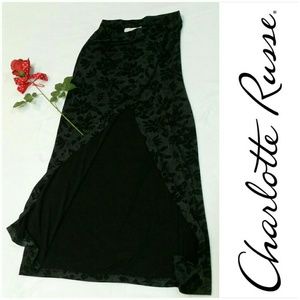 Vintage Charlotte Russe Long Black Floral Skirt Vintage Charlotte Russe Long Black Floral Skirt