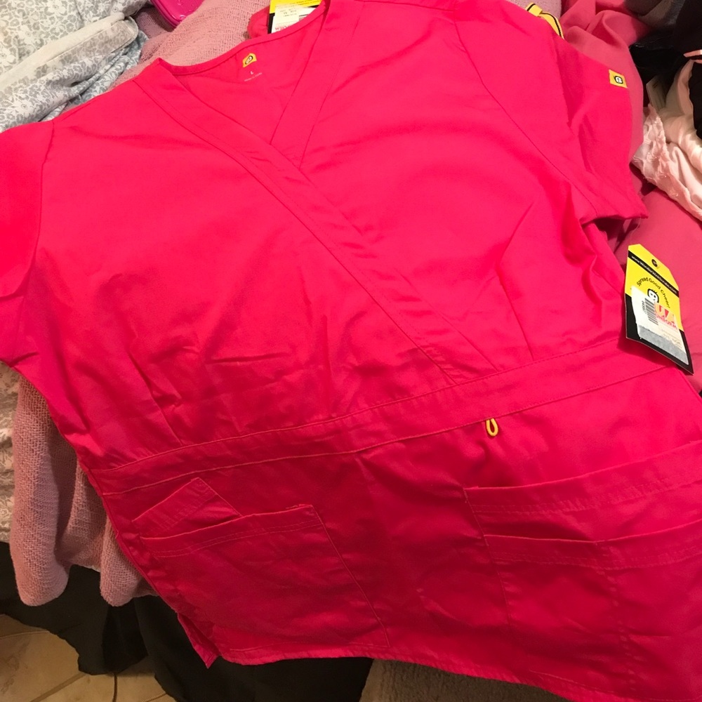 Hot Pink Scrub Top and Pants