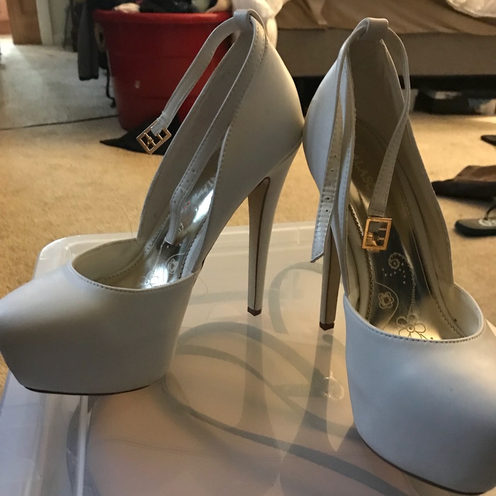 White platforms.