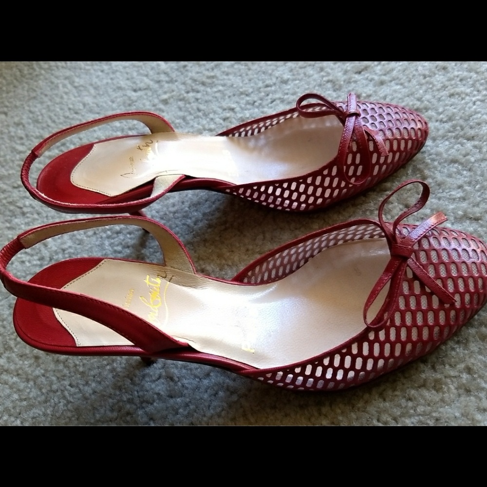 SOLD: Christian Louboutin Red Slingbacks - Picture 4 of 5