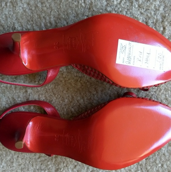 SOLD: Christian Louboutin Red Slingbacks - Picture 2 of 5