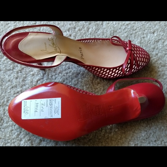 SOLD: Christian Louboutin Red Slingbacks - Picture 5 of 5