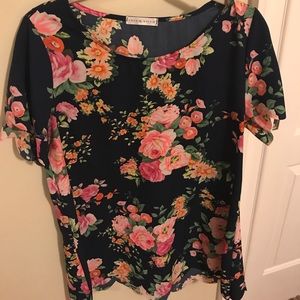 Floral Scalloped Top Size Medium