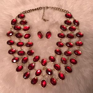 Earrings and statement necklace set