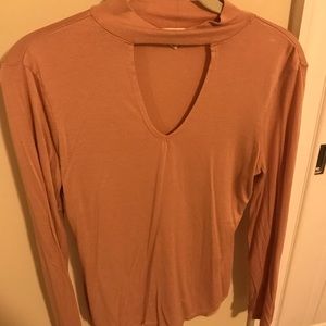 Pink Long Sleeve Top with Cutout Size Small