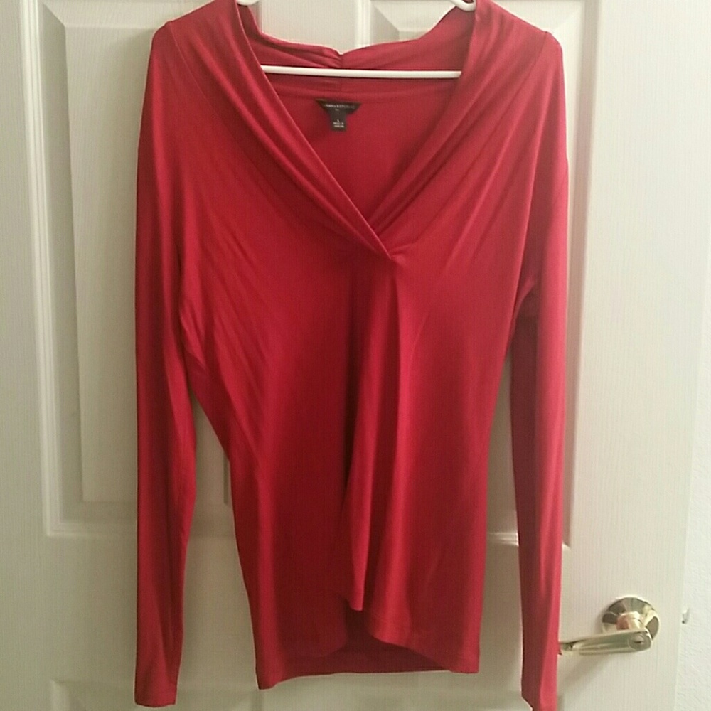 Banana Republic Red Long Sleeved Top Sz XL