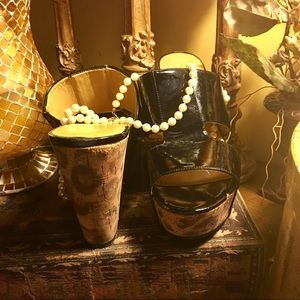 Black Wedge Slide Sandals 🖤