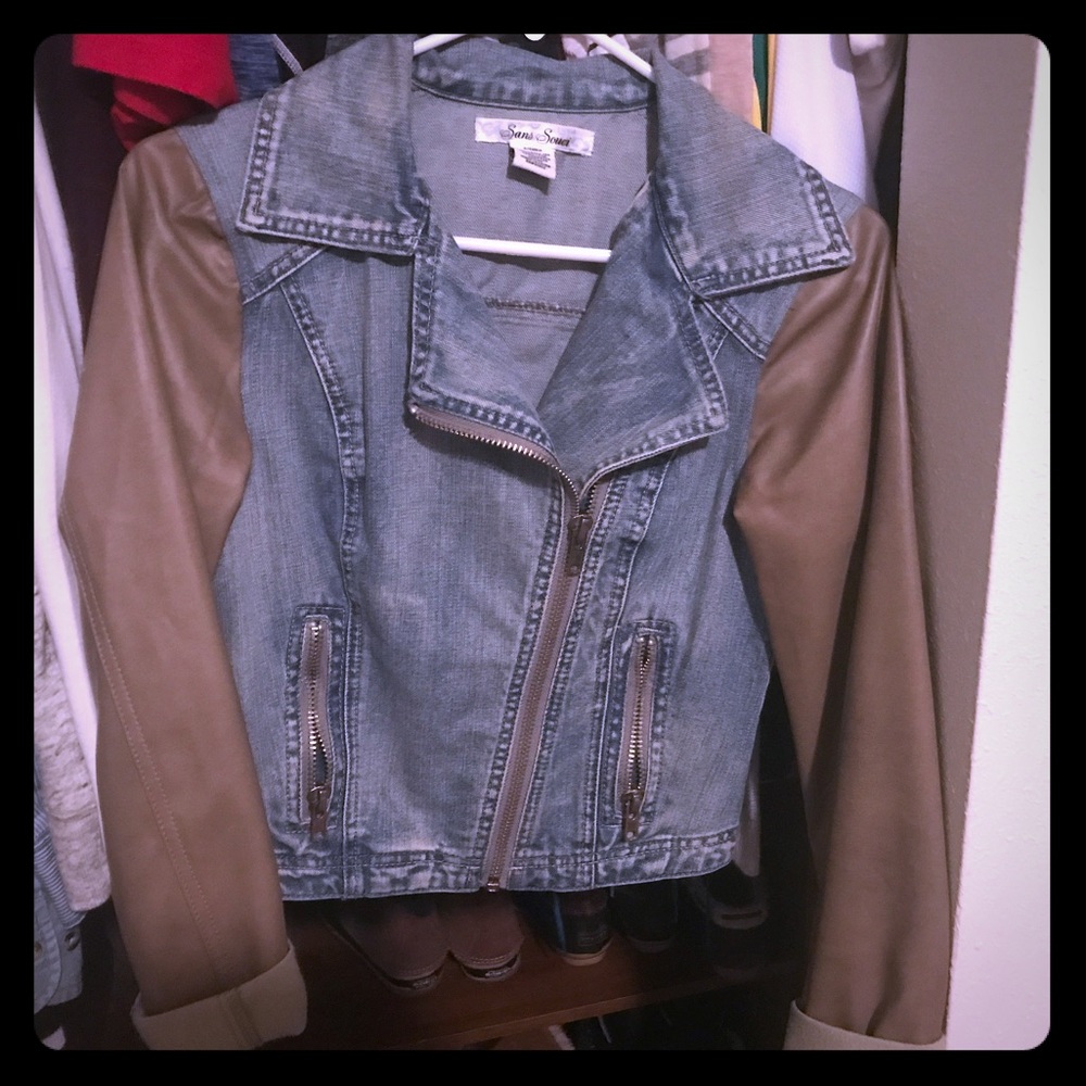 Denim/leather jacket