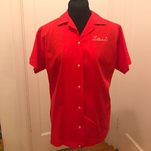 Vintage Retro Red Bowling Shirt - Lillian Dzuris Vintage Retro Red Bowling Shirt - Lillian Dzuris