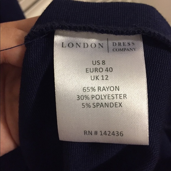 London Dress Co Navy Beaded Dress - Picture 4 of 4