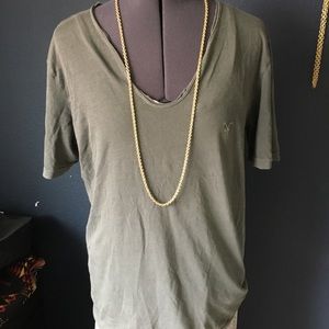 Grey distressed all saints V neck tee Grey distressed all saints V neck tee