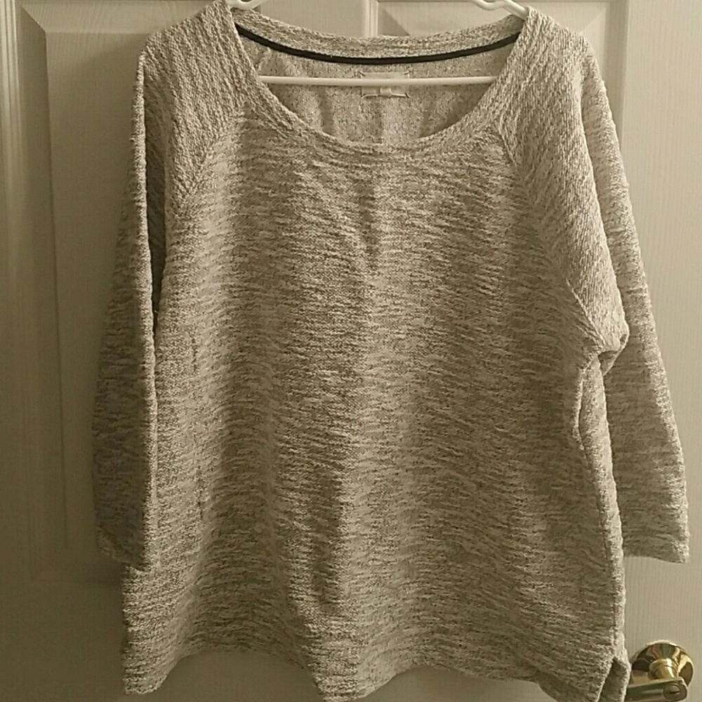 LOFT Lou & Grey Navy Blue & White Top Sz XL