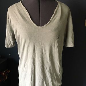 Light grey distressed all saints v neck tee Light grey distressed all saints v neck tee