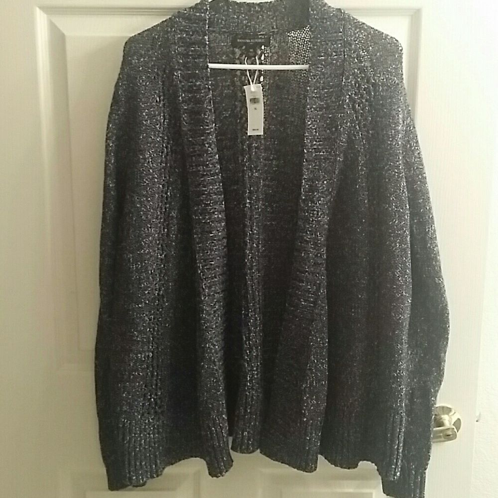 Banana Republic Navy Blue & White Cardigan Sz XL