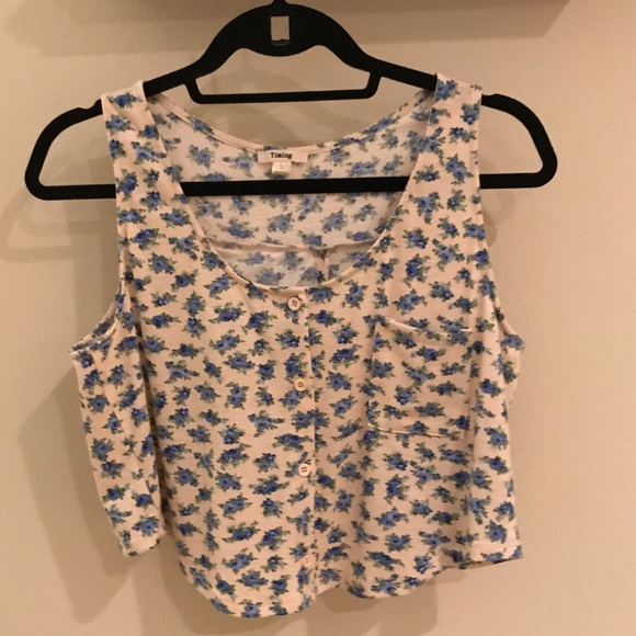 Timing Brand Floral Crop Top - Picture 1 of 3