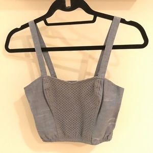 Blue Cropped Tank Top