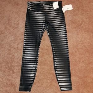 GapFit Black and White Striped Leggings