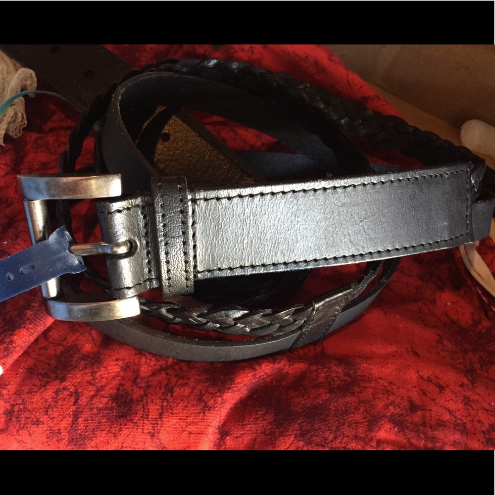 Brazilian Leather Braided Black Belt