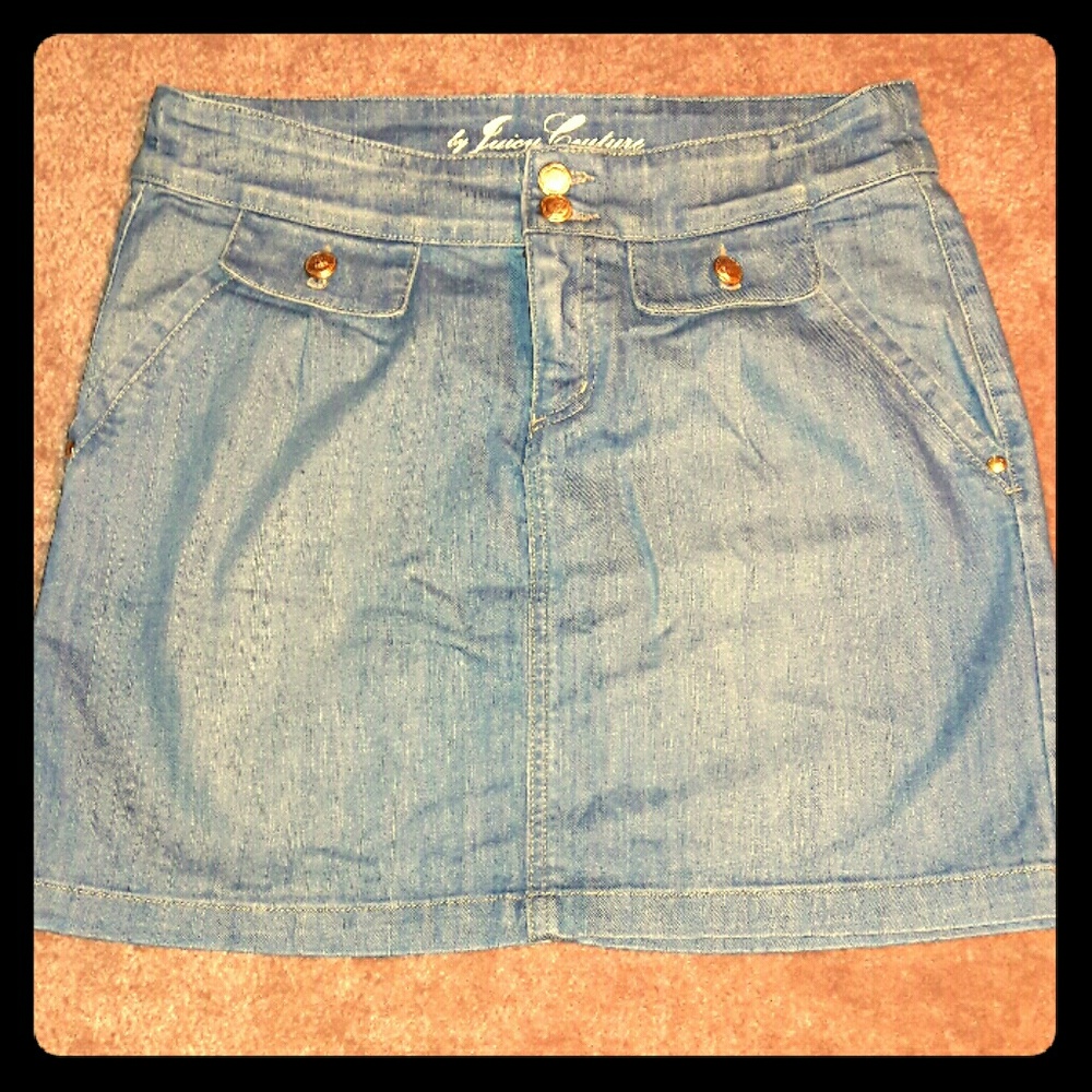 *JUICY COUTURE* Jean Skirt w/ Gold Buttons