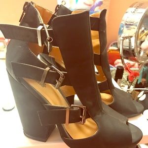 Charlotte Russe Black Heel Wedges