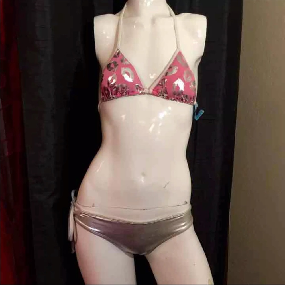 PINK AND SILVER BIKINI