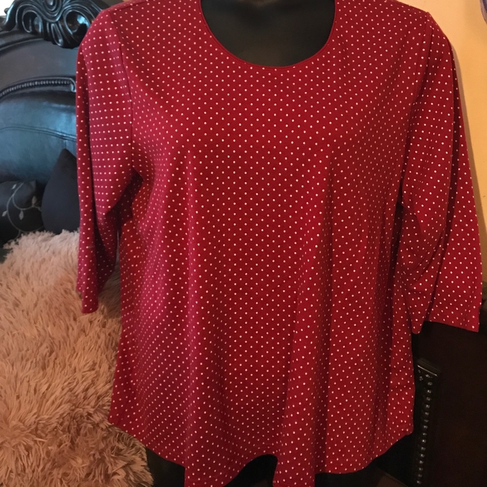 Women’s rockabilly polka dot long sleeve blouse 3x