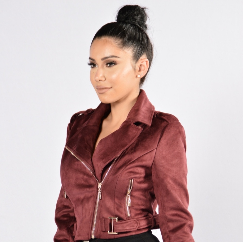 Suede crop jacket