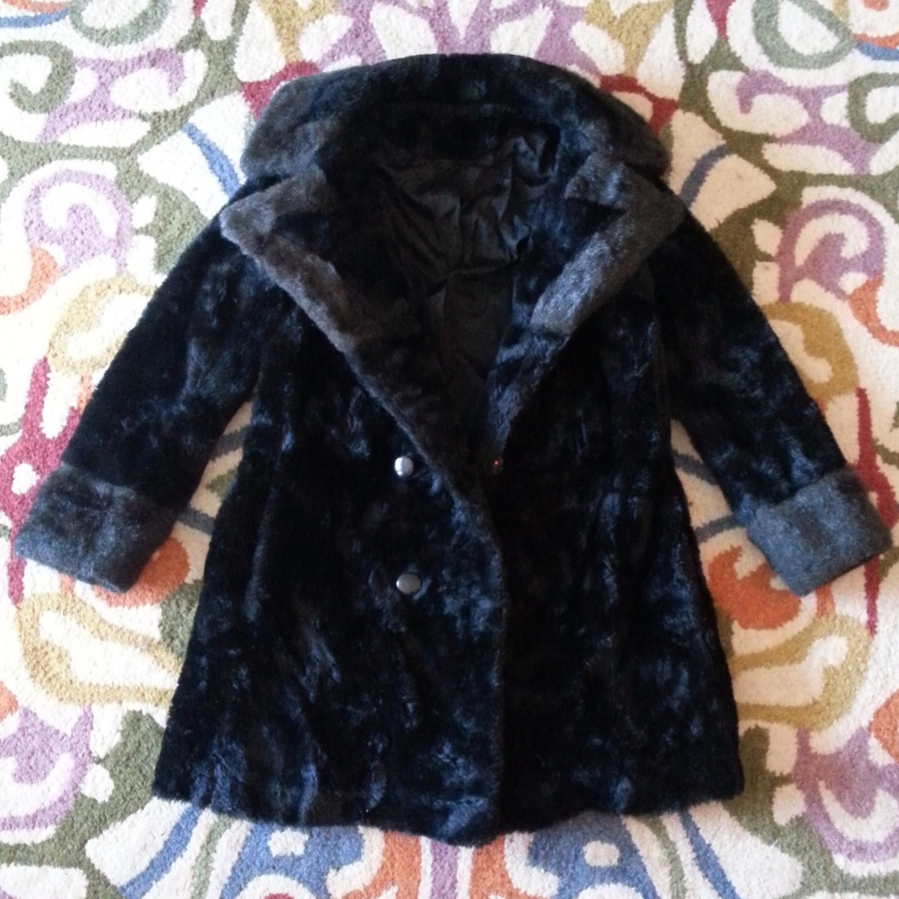 Vintage Faux Fur Monster Coat Goth Bold